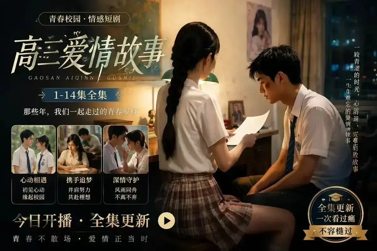 《B中爱情故事》AI短剧全集未删减完整版-高三爱情误会篇4KHDR画质-百度网盘资源下载-高清观看每集戳心