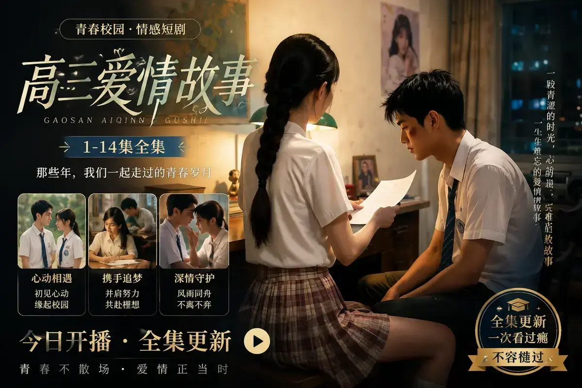 《AI 短剧高三爱情故事》高清完整版在线观看 - 林澈苏晚晴校园恋曲初见心动 - 误会虐心毕业告白 高三爱情故事中字无删减全集免费看